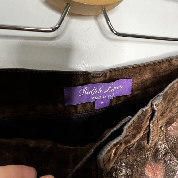 NEW Ralph Lauren Purple Kaida Metallic Bootcut Jeans In Lustrous Floral Size 27 - Picture 13 of 13